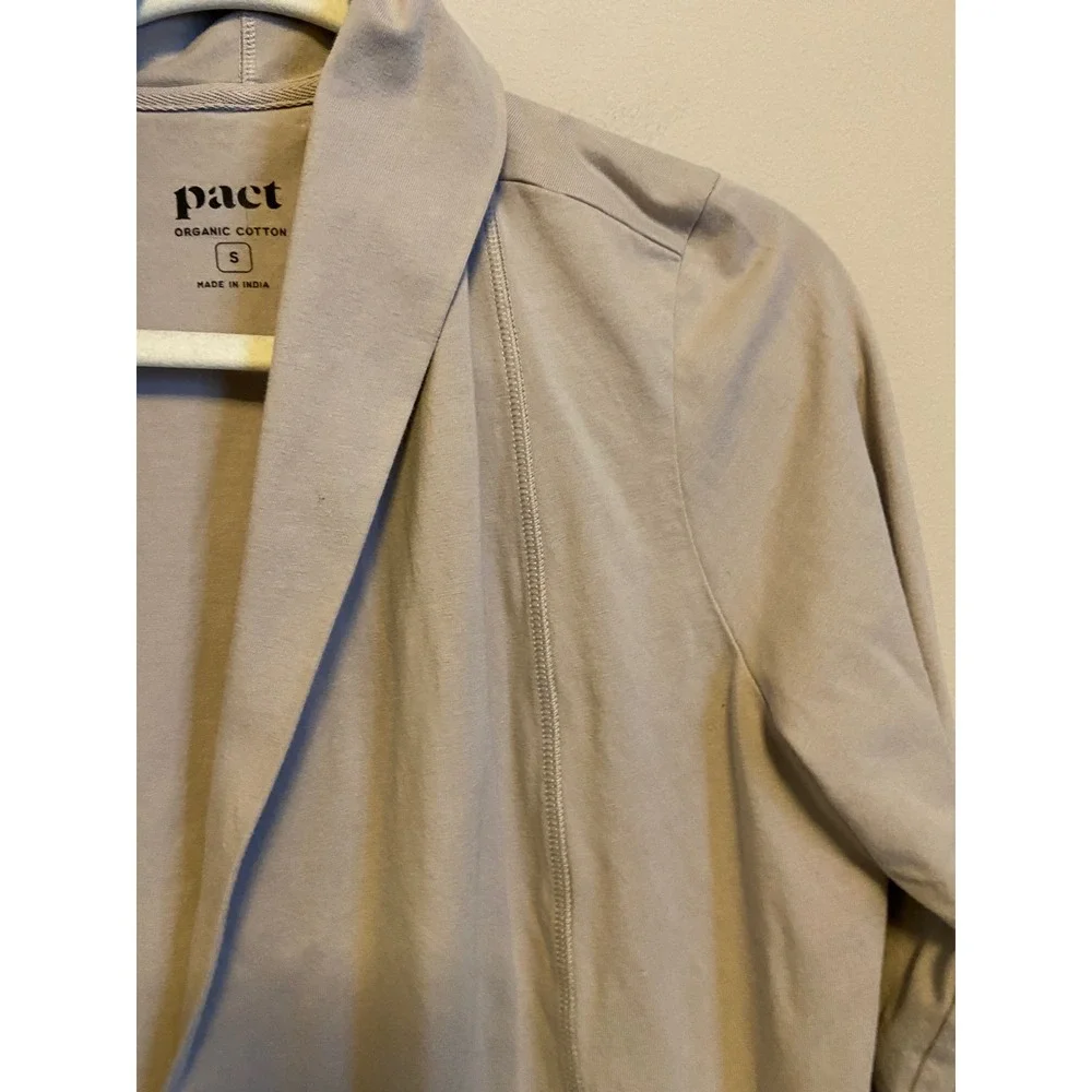 Pact Airplane Cardigan Open Front Long Sleeve Organic Cotton Size Small - Picture 3 of 7